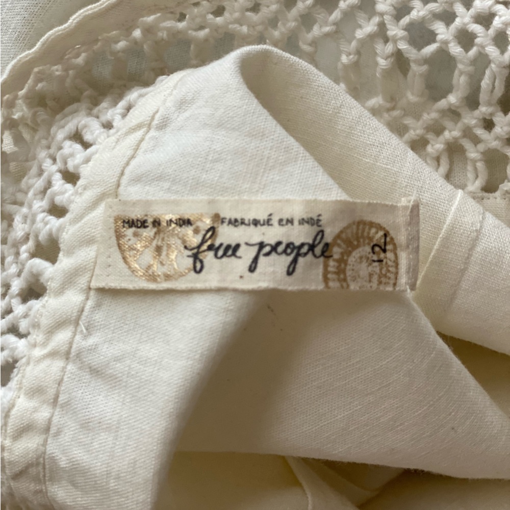 Free People Cream Mini Dress with Black Floral Embroidery - Picture 11 of 14